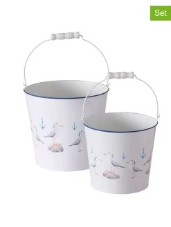 2-delige Set: Plantenpotten "Jannes" Wit