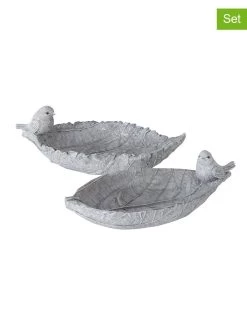 2-delige Set: Vogeldrinkbakken "Mirena" Grijs - (B) 25 Cm
