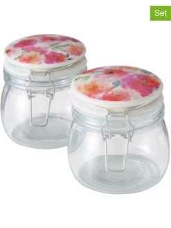 2-delige Set: Voorraadglazen "Karella" Roze - 450 Ml