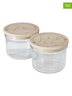 2-delige Set: Voorraadglazen Lichtbruin - 500 Ml