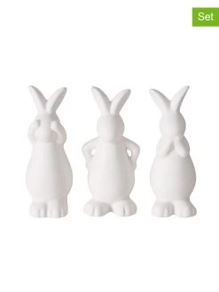 3-delige Set: Decoratieve Figuren "Hoppy" Wit - (H)15 Cm