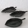 3-delige Set: Decoratieve Schalen "Blatt" Zwart - (L)27 X (B)20 Cm