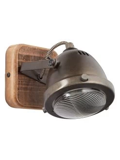 BRILLIANT Wandlamp "Carmen" Zilverkleurig/naturel - (B)12 X (H)12,5 Cm