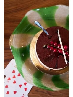 ByOn Serveerbord "Curve" Beige/groen - Ø 28 Cm -Home Uitgebreid Winkel byon serveerbord curve beige groen o 28 cm 2