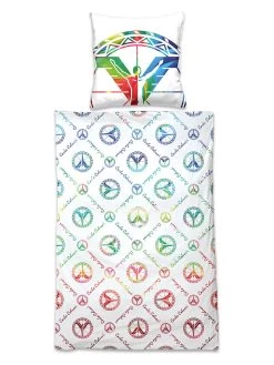 CARLO COLUCCI Renforcé Beddengoedset "Rombo" Wit/meerkleurig