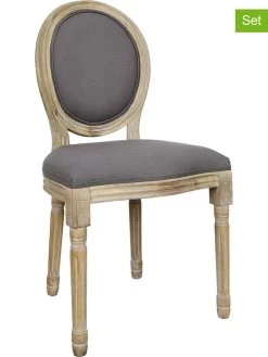 2-delige Set: Eetkamerstoelen "Eleonor" Grijs - (B)48 X (H)96 X (D)46 Cm