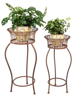 2-delige Set: Plantenstandaards Bruin -Home Uitgebreid Winkel clayre and eef 2 delige set plantenstandaards bruin 2