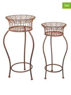 2-delige Set: Plantenstandaards Bruin