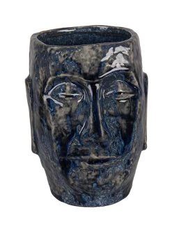 Bloempot Donkerblauw - (B)15 X (H)17 Cm