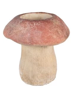 Bloempot "Paddenstoel" Rood/lichtbruin - (B)15 X (H)15 Cm