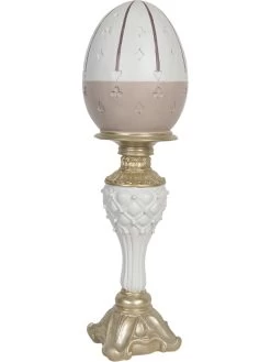 Decoratief Object "Ei" Crème/goudkleurig - (H)44 Cm -Home Uitgebreid Winkel clayre and eef decoratief object ei creme goudkleurig h 44 cm 1