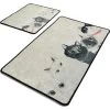2-delige Set: Badmatten "Angry Cats" Crème/grijs -Home Uitgebreid Winkel colorful cotton 2 delige set badmatten angry cats creme grijs