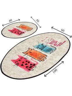 2-delige Set: Badmatten Beige/meerkleurig -Home Uitgebreid Winkel colorful cotton 2 delige set badmatten beige meerkleurig 2