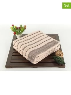 2-delige Set: Handdoeken Lichtbruin