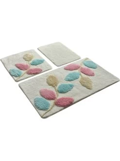 3-delige Set: Badmatten "Innovia" Crème/meerkleurig -Home Uitgebreid Winkel colorful cotton 3 delige set badmatten innovia creme meerkleurig 2