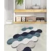 Badmat "Circle" Donkerblauw/blauw/crème -Home Uitgebreid Winkel colorful cotton badmat circle donkerblauw blauw creme