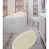 Badmat "Jungle Leaf" Wit -Home Uitgebreid Winkel colorful cotton badmat jungle leaf wit