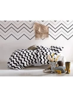 Beddengoedset "Small Zigzag" Zwart/wit