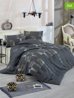 Beddengoedset "Trace" Antraciet