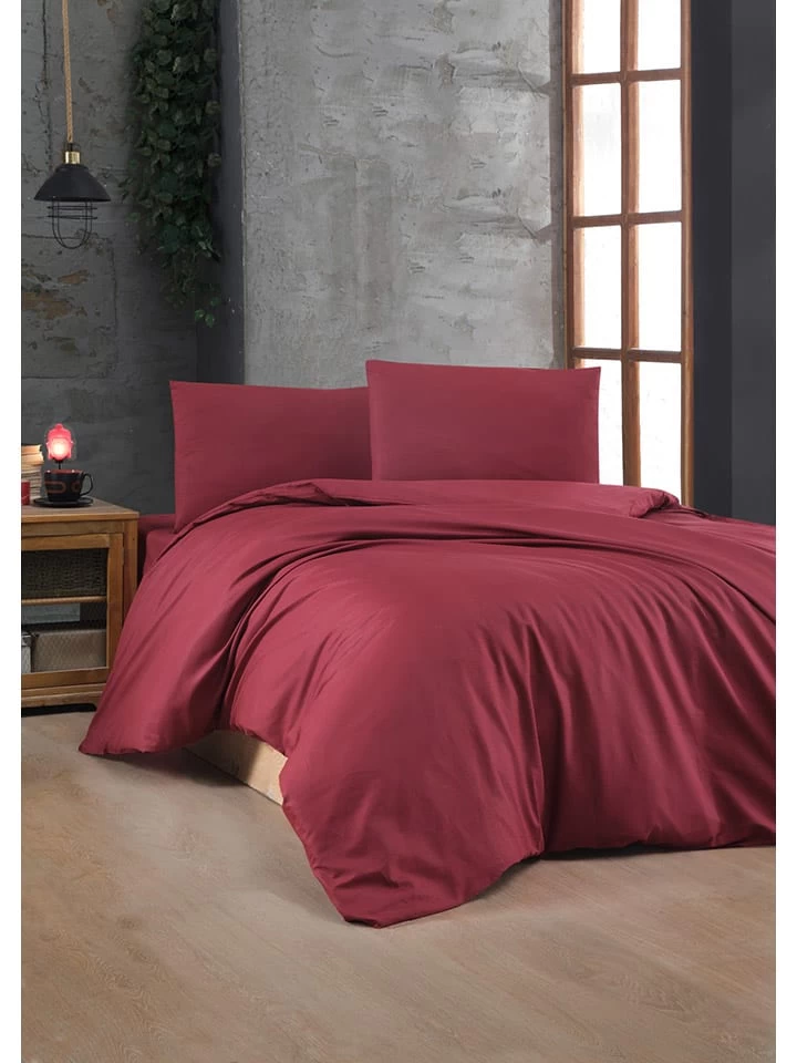 Renforcé Beddengoedset "Maroon" Rood 3 Renforcé Beddengoedset "Maroon" Rood