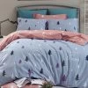 Renforcé Beddengoedset "Takeme" Blauw/zalmroze -Home Uitgebreid Winkel colorful cotton renforce beddengoedset takeme blauw zalmroze