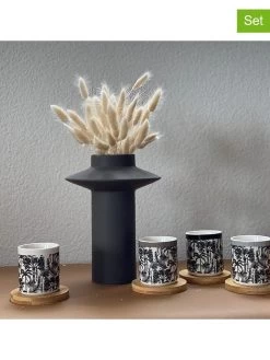 4-delige Set: Bekers "Palmeriae" Wit/grijs - 100 Ml