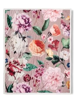 Plaid "Fiori" Lichtroze/meerkleurig