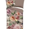 Satijnen Beddengoedset "Fiori" Taupe -Home Uitgebreid Winkel descanso satijnen beddengoedset fiori taupe
