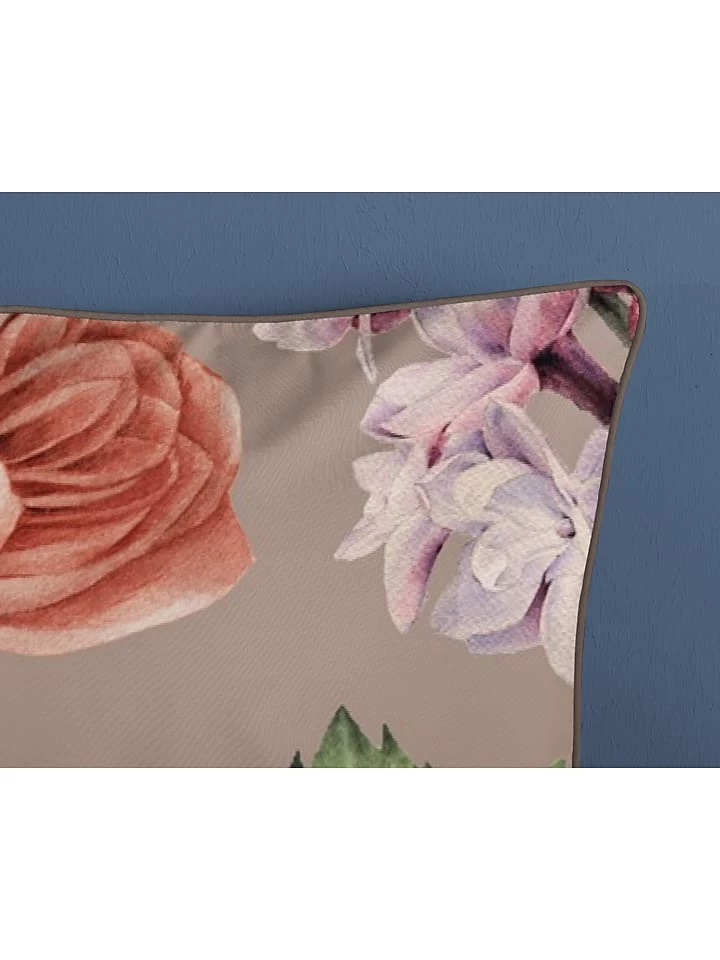 Satijnen Beddengoedset "Fiori" Taupe 8 Satijnen Beddengoedset "Fiori" Taupe - Afbeelding 6