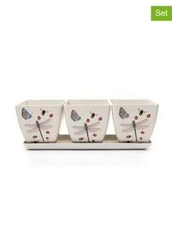 Disney 4-delige Set: Bloempotten & Onderzetter Wit/meerkleurig