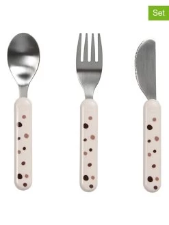 Done By Deer 3-delige Bestekset "Dreamy Dots" Lichtroze