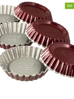 Dr. Oetker 12-delige Set: Koekvormpjes "Classic" Grijs/rood - Ø 10 Cm