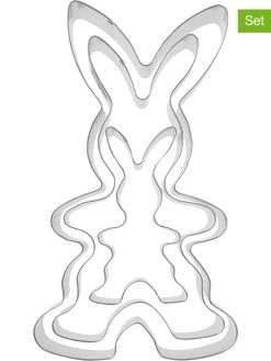 Dr. Oetker 6-delige Set: Steekvormpjes "Gouden Pasen - Hazenfamilie" Zilverkleurig