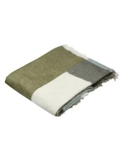 Plaid Groen/crème - (L)150 X (B)130 Cm