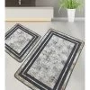 2-delige Set: Badmatten "Sione" Grijs -Home Uitgebreid Winkel elizabed 2 delige set badmatten sione grijs