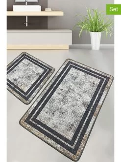 2-delige Set: Badmatten "Sione" Grijs