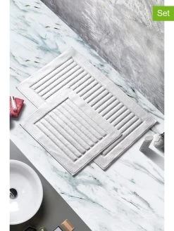 2-delige Set: Badmatten Wit