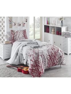 Beddengoedset "Palvin" Wit/rood