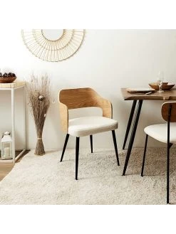 Eetkamerstoel "Loki" Wit/naturel - (B)76 X (H)55 X (D)51,5 Cm