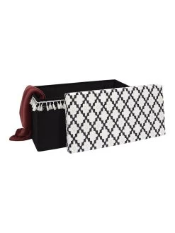 Kruk Met Opbergruimte Zwart/wit - (B)87 X (H)38 X (D)38 Cm -Home Uitgebreid Winkel ethnical life kruk met opbergruimte zwart wit b 87 x h 38 x d 38 cm 4