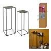 Set Van Twee Tafels Zwart/goudkleurig -Home Uitgebreid Winkel ethnical life set van twee tafels zwart goudkleurig