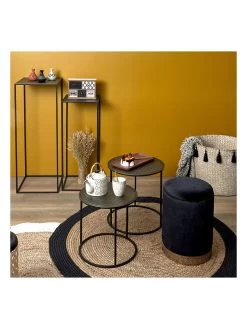 Set Van Twee Tafels Zwart/goudkleurig -Home Uitgebreid Winkel ethnical life set van twee tafels zwart goudkleurig 2