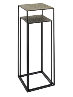 Set Van Twee Tafels Zwart/goudkleurig -Home Uitgebreid Winkel ethnical life set van twee tafels zwart goudkleurig 5