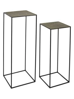 Set Van Twee Tafels Zwart/goudkleurig -Home Uitgebreid Winkel ethnical life set van twee tafels zwart goudkleurig 6