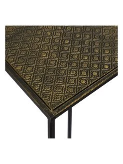 Set Van Twee Tafels Zwart/goudkleurig -Home Uitgebreid Winkel ethnical life set van twee tafels zwart goudkleurig 9