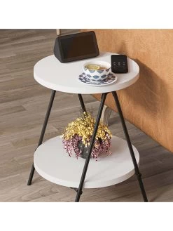 Bijzettafel "Essel" Wit - (H)42 Cm -Home Uitgebreid Winkel evila bijzettafel essel wit h 42 cm 3