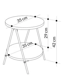 Bijzettafel "Essel" Wit - (H)42 Cm -Home Uitgebreid Winkel evila bijzettafel essel wit h 42 cm 4