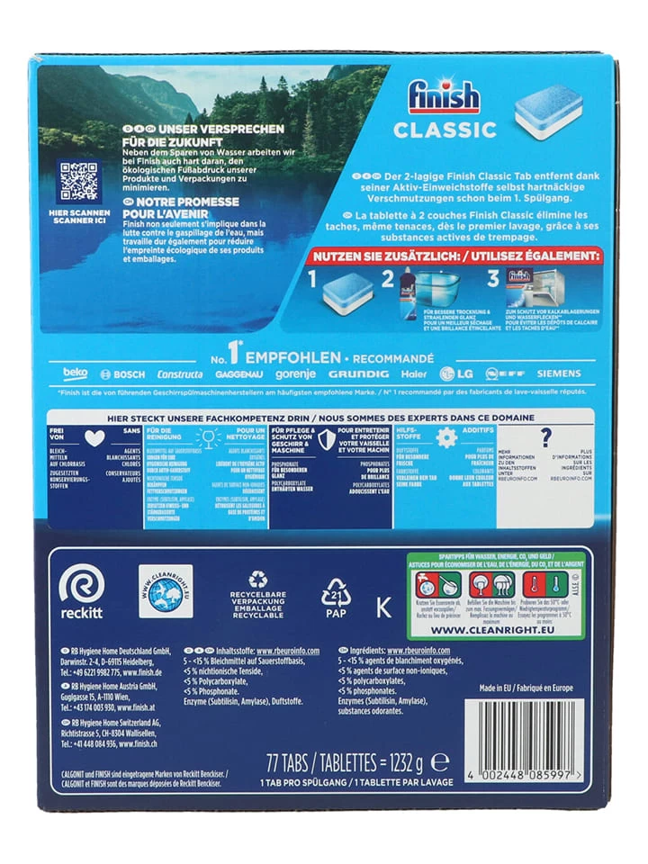 Finish Vaatwasmachinetabletten, 77 Stuks 5 Finish Vaatwasmachinetabletten, 77 Stuks - Afbeelding 3