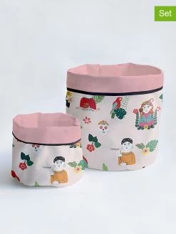 2-delige Set: Opbergmanden Wit/meerkleurig - (B)27 X (H)30 X (D)27 Cm