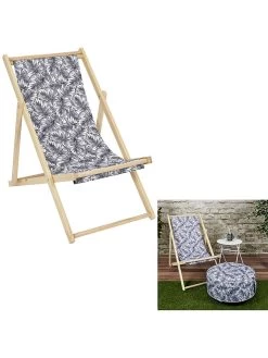 2-delige Set: Ligstoelen "Chilienne" Zwart/wit - (B)58,5 X (H)89 X (D)90 Cm -Home Uitgebreid Winkel garden spirit 2 delige set ligstoelen chilienne zwart wit b 58 5 x h 89 x d 90 cm 2